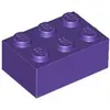 Image de Lego® 2x3 brique 3002 - 10 pièces violet foncé