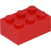 Image de Lego® brique 2x3 3002 - 10 pièces rouge