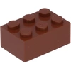 Image de Lego® 2x3 brique 3002 - 1 pièce rouge-brun