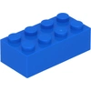 Image de Lego® brique 2x4 3001 - 100 pièces bleu