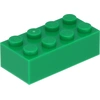 Image de Lego® brique 2x4 3001 - 100 pièces vert