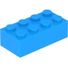 Image de Lego® brique 2x4 3001 - 10 pièces bleu azur foncé