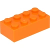 Image de Lego® brique 2x4 3001 - 10 pièces orange