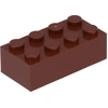 Image de Lego® brique 2x4 3001 - 10 pièces rouge-brun