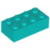Image de Lego® brique 2x4 3001 - 1 pièce turquoise foncé