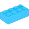 Image de Lego® brique 2x4 3001 - 1 pièce bleu azur moyen