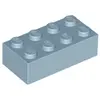 Image de Lego® brique 2x4 3001 - 1 pièce bleu sable