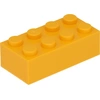 Image de Lego® brique 2x4 3001 - 250 pièces orange clair