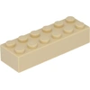 Image de Lego® 2x6 brique 2456 - 100 pièces beige