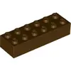Image de Lego® 2x6 brique 2456 - 100 pièces marron