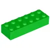 Image de Lego® 2x6 brique 2456 - 100 pièces vert clair