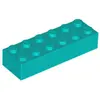 Image de Lego® 2x6 brique 2456 - 10 pièces turquoise foncé