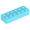 Image de Lego® 2x6 brique 2456 - 10 pièces bleu azur moyen