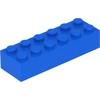 Image de Lego® 2x6 brique 2456 - 1 pièce bleu