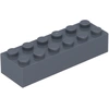 Image de Lego® 2x6 brique 2456 - 1 pièce gris bleuâtre foncé