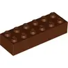 Image de Lego® 2x6 brique 2456 - 1 pièce rouge-brun