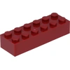 Image de Lego® 2x6 brique 2456 - 50 pièces rouge foncé