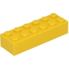 Image de Lego® 2x6 brique 2456 - 50 pièces jaune