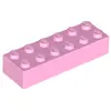 Image de Lego® 2x6 brique 2456 - 50 pièces rose clair