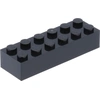 Image de Lego® 2x6 brique 2456 - 50 pièces noir