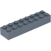 Image de Lego® 2x8 brique 3007 - 10 pièces gris bleuté foncé