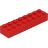 Image de Lego® brique 2x8 3007 - 250 pièces rouge
