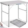 Image de Table De Camping Pliable Avec Cadre En Aluminium 75x55x68 Cm Gris