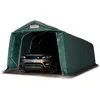 Image de Intent24 Tente-garage Carport 3,3 X 9,6 M D'Élevage Abri Agricole Tente De Stockage Bâche Pvc 800 N Armature Solide Vert Foncé , Sol Dur, Béton