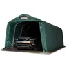 Image de Tente-garage Carport 3,3 X 7,2 M D'Élevage Abri Agricole Tente De Stockage Bâche Pvc 800 N Armature Solide Vert Foncé Sol Dur, Béton