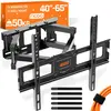 Image de Support mural pivotant pour téléviseur RICOO S5244, compatible avec les téléviseurs de 40 à 65 pouces, capacité de charge jusqu'à 50 kg, norme VESA de 200x200 à 400x400. Support mural pour téléviseur, inclinable, pivotant. Grande taille