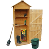 Image de Abri de jardin XL en bois Armoire à outils Marron avec étagères & portes