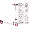 Image de Trottinette en aluminium muuwmi   125 mm, roulements ABEC 5, e GS, hauteur réglable, blanc-rose