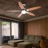 Image de Ventilateur De Plafond Led Lampe De Plafond Aller Retour 3 Niveaux Interrupteur À Tirette Lampe De Salon, Montage Sur Un Plan Incliné, 1x 4w 320lm Blanc Chaud, Dxh 132 X 40,6 Cm