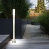 Image de Lampadaire Extérieur En Acier Inoxydable Détecteur De Mouvement Piliers Lumière De Support De Jardin Dans Un Ensemble Comprenant Des Ampoules Led