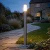Image de Lampe D'Extérieur, Lampadaire, Lampe De Balcon, Lampe À Colonne, Éclairage D'Entrée Led, Jardin, Acier Inoxydable Ip44, Opale Argentée, 1x Led 7w, Dxh 12,7x110 Cm