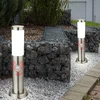Image de Lampadaire, Éclairage De Jardin, Éclairage De Chemin En Acier Inoxydable, Éclairage Extérieur Avec Détecteur De Mouvement, Argent, 1x E27, Dxh 12,7x45 Cm, Lot De 2