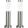Image de Lot De 2 Lampadaires D'Extérieur Ip44 Éclairage De Jardin En Acier Inoxydable Moderne