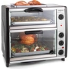 Image de Four électrique - OneConcept All-You-Can-Eat - double compartiment avec plaque de grill 42L - 2400W - Mini four - Inox argent