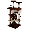 Image de lionto Arbre à chat, grand arbre à chat & de jeu de 130 cm avec 2 grottes, escalier, 3 surfaces de repos & troncs en sisal, brun/beige