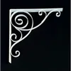 Image de Dandibo - Console 50x50 Cm Bandeau Blanc Fer Forgé Métal Connecteur D'Angle Angle