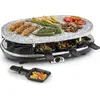 Image de Klarstein Appareil a Raclette, Machine a Raclette avec Pierrade de 1500W, Gril en Pierre Naturelle, Appareil Raclette Rotatif et Ajustable pour 8 Personnes, Poelon Raclette, Service Complet à Raclette