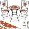Image de Ensemble Table Et Chaises De Jardin Mosaique Acier 2 Pers. Marron