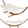 Image de Hamac Sur Pied Pour 2 Personnes Tectake Structure En Bois - 205 X 150 Cm - Blanc