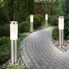 Image de Ensemble De 4 Lampes D'Extérieur Sur Pied En Acier Inoxydable Pour Éclairage De Porche De Cour D'Allée De Jardin