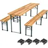 Image de Table de jardin pliante RALF 220 x 50,5 x 77,5 cm avec bancs - marron