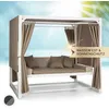 Image de Balancelle De Jardin, Xl Balancelle De Jardin Hamac Avec Auvent Et Rideaux, Balancelle De Jardin 3 Places Pour Jardin Et Terrasse, Hamac Balancelles Avec 3 Coussins, Toit Imperméable - Blumfeldt