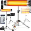 Image de KESSER® Chauffage radiant infrarouge Chauffage radiant de terrasse 2500W avec télécommande, housse de protection incluse Trépied télescopique réglable en hauteur Chauffage pour table à langer Chauffage de terrasse Chauffage à quartz Infrarouge