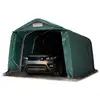 Image de Tente Garage Carport 3,3 X 4,8 M Tente D'Élevage Abri Stockage H 2,1m, Bâches Pvc Anti Feu Épaisses Primetex 2300 Pvc Vert Foncé, Sol Dur, Béton