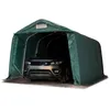 Image de Tente Garage Carport 3,3 X 6 M Tente D'Élevage Abri Stockage H 2,1m, Bâches Pvc Anti Feu Épaisses Primetex 2300 Pvc Vert Foncé, Sol Dur, Béton