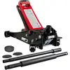 Image de Arebos - Cric Hydraulique 3 Tonnes - 75-505 Mm - Dual Pompe - Avec 3 Patins - Tige De Levier - Noir Et Rouge